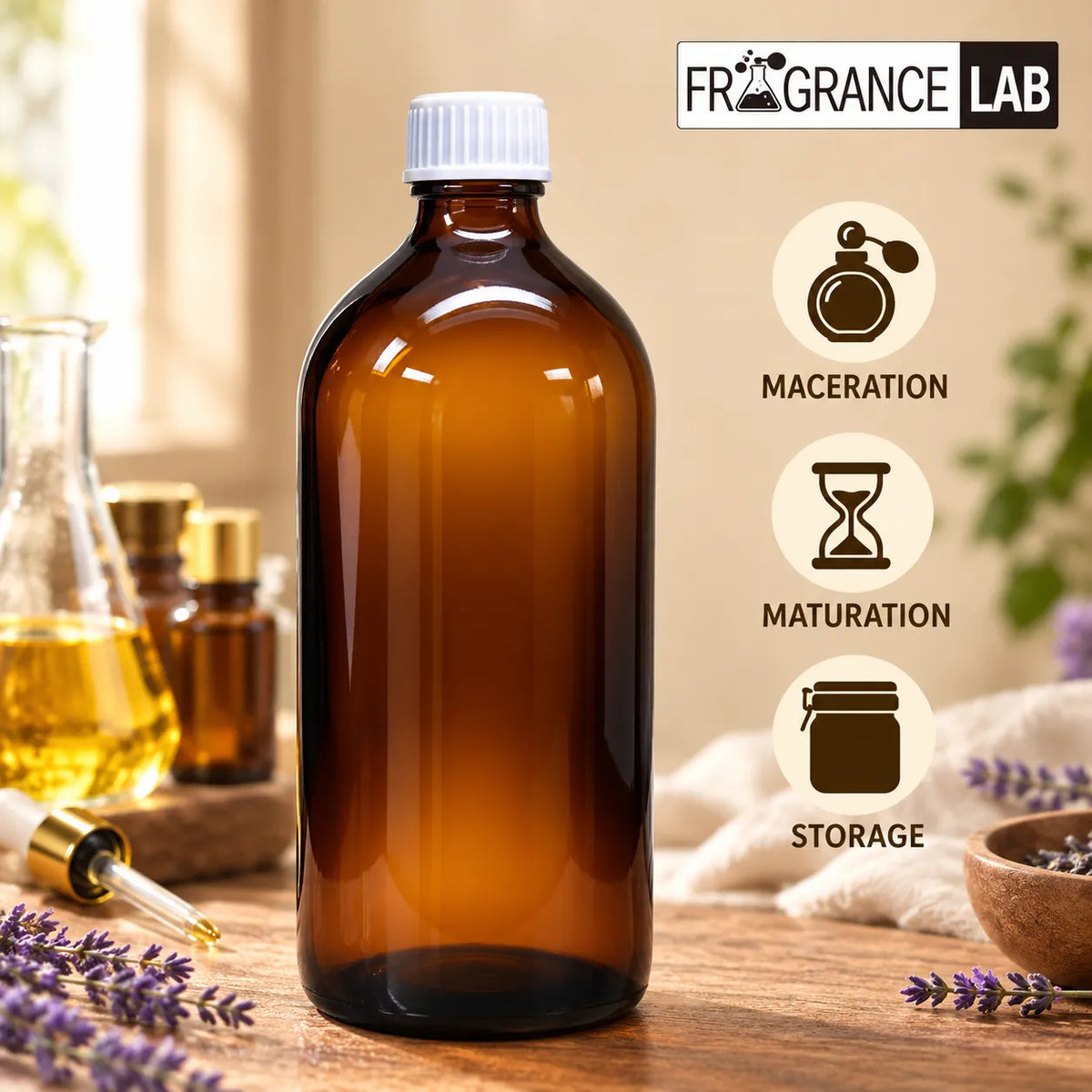 glass bottle for perfume ingredients,
